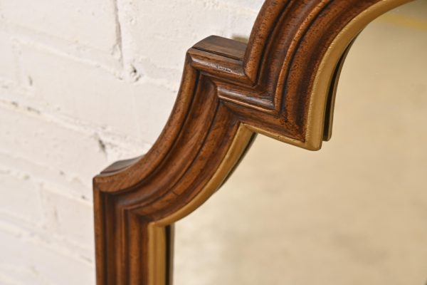Henredon French Regency Louis XVI Carved Walnut and Gold Gilt Tall Wall Mirrors, Circa 1960s - Image 5