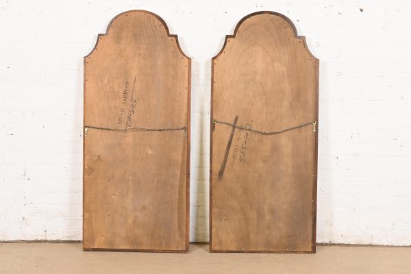 Henredon French Regency Louis XVI Carved Walnut and Gold Gilt Tall Wall Mirrors, Circa 1960s - Image 8