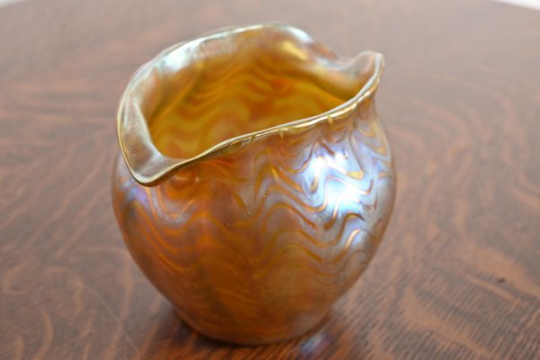 Loetz Art Nouveau Phenomenon Gre Crete Iridescent Art Glass Vase - Image 4
