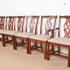 Baker Furniture Style Georgian Carved Mahogany Dining Chairs, Set of Six