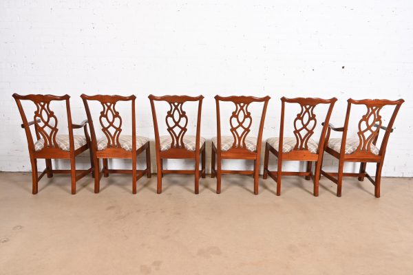 Baker Furniture Style Georgian Carved Mahogany Dining Chairs, Set of Six - Image 5
