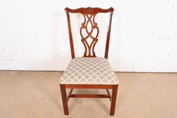 Baker Furniture Style Georgian Carved Mahogany Dining Chairs, Set of Six - Image 6