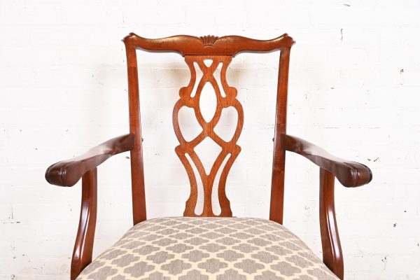 Baker Furniture Style Georgian Carved Mahogany Dining Chairs, Set of Six - Image 7