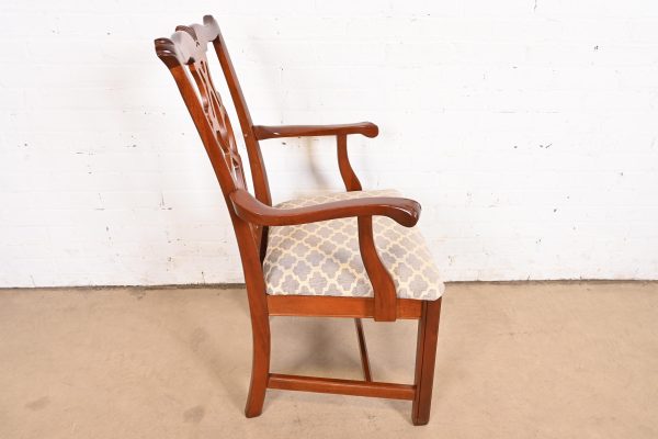 Baker Furniture Style Georgian Carved Mahogany Dining Chairs, Set of Six - Image 11