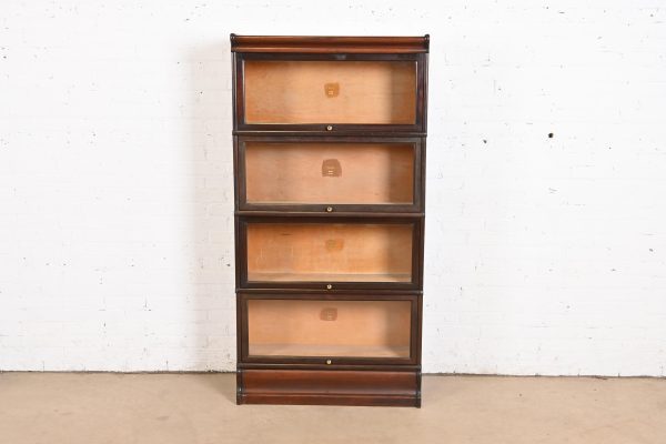 Antique Arts & Crafts Mahogany Four-Stack Barrister Bookcase by Macey, Circa 1920s - Image 2