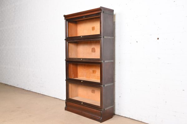 Antique Arts & Crafts Mahogany Four-Stack Barrister Bookcase by Macey, Circa 1920s - Image 3