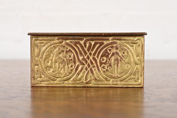 Tiffany Studios New York Zodiac Pattern Bronze Doré Box - Image 2