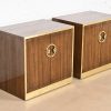 Mastercraft Mid-Century Hollywood Regency Campaign Walnut and Brass Nightstands, Pair - Image 4