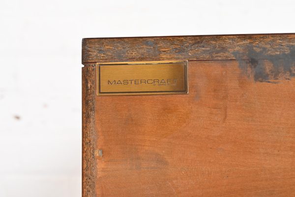 Mastercraft Mid-Century Hollywood Regency Campaign Walnut and Brass Nightstands, Pair - Image 11