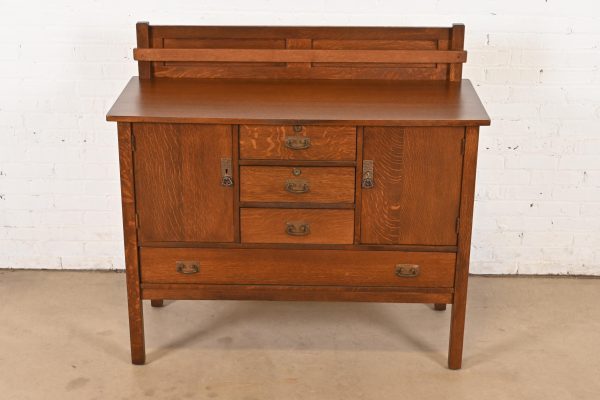 L. & J. G. Stickley Antique Mission Oak Arts & Crafts Sideboard, Newly Refinished - Image 2