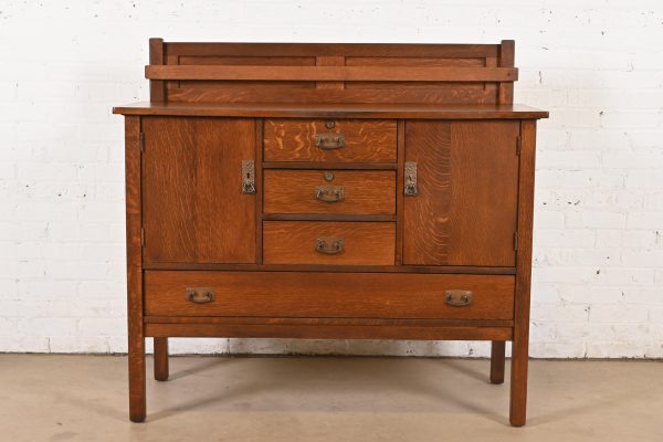 L. & J. G. Stickley Antique Mission Oak Arts & Crafts Sideboard, Newly Refinished