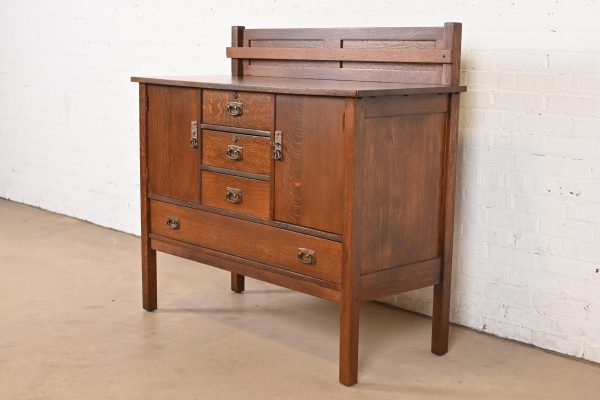 L. & J. G. Stickley Antique Mission Oak Arts & Crafts Sideboard, Newly Refinished - Image 3