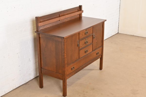 L. & J. G. Stickley Antique Mission Oak Arts & Crafts Sideboard, Newly Refinished - Image 4