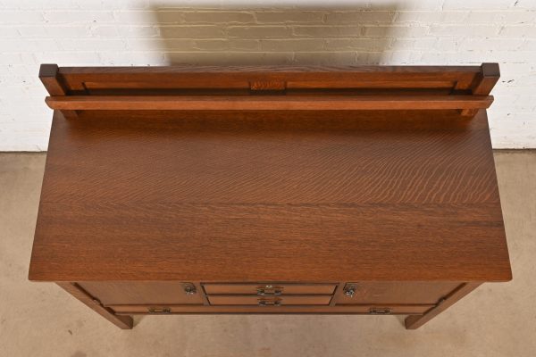 L. & J. G. Stickley Antique Mission Oak Arts & Crafts Sideboard, Newly Refinished - Image 9