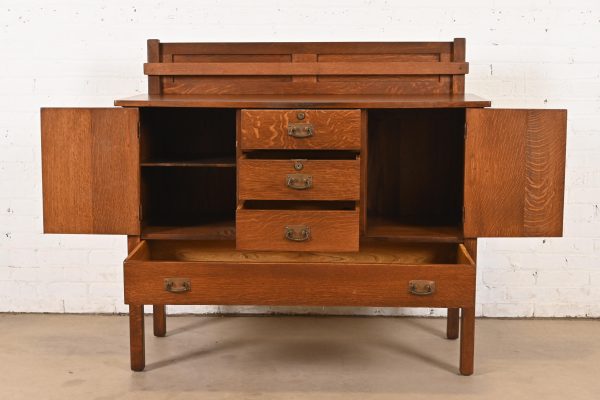 L. & J. G. Stickley Antique Mission Oak Arts & Crafts Sideboard, Newly Refinished - Image 5