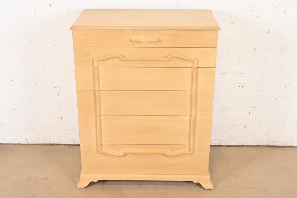 Grosfeld House Mid-Century Hollywood Regency Bleached Mahogany Highboy Dresser, Circa 1940s - Image 2