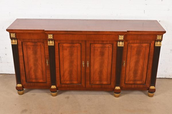 Baker Furniture French Empire Flame Mahogany Sideboard or Bar Cabinet - Image 2