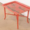 Baker Furniture Style Hollywood Regency Chinoiserie Red Lacquered Faux Bamboo Coffee Table - Image 2