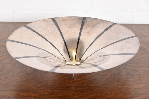 Antique Art Deco Silverplate Footed Centerpiece Bowl or Fruit Bowl by WMF Ikora, Circa 1930s - Image 2