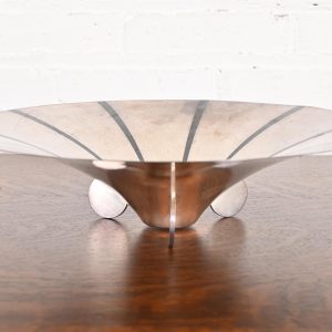 Antique Art Deco Silverplate Footed Centerpiece Bowl or Fruit Bowl by WMF Ikora, Circa 1930s