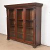 R. J. Horner Style American Empire Carved Oak Glass Front Triple Bookcase Cabinet, Circa 1890 - Image 3
