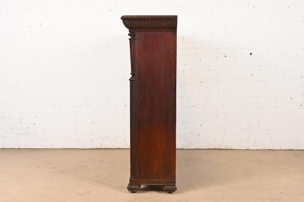 R. J. Horner Style American Empire Carved Oak Glass Front Triple Bookcase Cabinet, Circa 1890 - Image 10