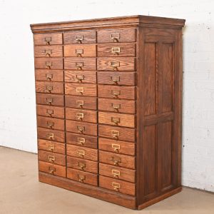 Antique Arts & Crafts 36-Drawer File Cabinet, Circa 1900