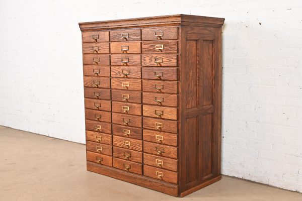 Antique Arts & Crafts 36-Drawer File Cabinet, Circa 1900