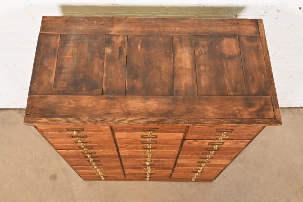 Antique Arts & Crafts 36-Drawer File Cabinet, Circa 1900 - Image 9