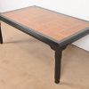 Raymond Sobota for Century Furniture Hollywood Regency Chinoiserie Burl Wood and Black Lacquer Extension Dining Table, Refinished - Image 8