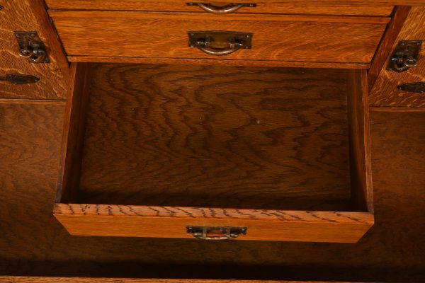 Gustav Stickley Antique Mission Oak Arts & Crafts Strap Hinge Sideboard, Circa 1910 - Image 6