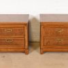 Thomasville Mid-Century Modern Hollywood Regency Campaign Nightstands, Pair - Image 2
