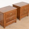 Thomasville Mid-Century Modern Hollywood Regency Campaign Nightstands, Pair - Image 4