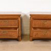 Thomasville Mid-Century Modern Hollywood Regency Campaign Nightstands, Pair - Image 5