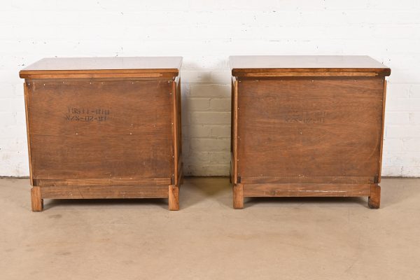 Thomasville Mid-Century Modern Hollywood Regency Campaign Nightstands, Pair - Image 11