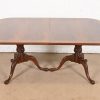 Drexel Heritage Georgian Banded Flame Mahogany Double Pedestal Extension Dining Table, Newly Refinished - Image 7