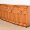 Henredon Style Mid-Century Modern Sculpted Walnut Sideboard Credenza, 1960s - Image 3