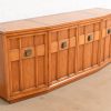 Henredon Style Mid-Century Modern Sculpted Walnut Sideboard Credenza, 1960s - Image 4