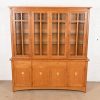 Stickley Harvey Ellis Collection Arts & Crafts Inlaid Oak Lighted Breakfront Bookcase Cabinet - Image 2