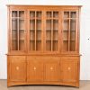 Stickley Harvey Ellis Collection Arts & Crafts Inlaid Oak Lighted Breakfront Bookcase Cabinet
