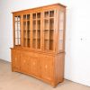 Stickley Harvey Ellis Collection Arts & Crafts Inlaid Oak Lighted Breakfront Bookcase Cabinet - Image 3
