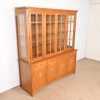 Stickley Harvey Ellis Collection Arts & Crafts Inlaid Oak Lighted Breakfront Bookcase Cabinet - Image 4