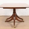 Henredon Georgian Banded Mahogany Double Pedestal Extension Dining Table, Newly Refinished - Image 10