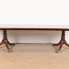Henredon Georgian Banded Mahogany Double Pedestal Extension Dining Table, Newly Refinished - Image 3
