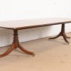 Henredon Georgian Banded Mahogany Double Pedestal Extension Dining Table, Newly Refinished - Image 4