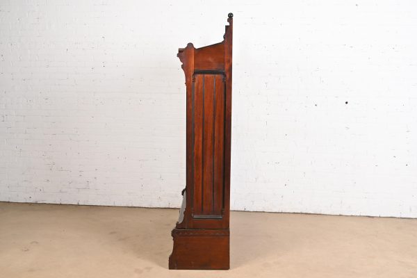 Herter Brothers Style Antique Eastlake Victorian Carved Walnut Bookcase, Circa 1880s - Image 10
