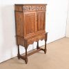 English Jacobean Carved Oak Bookcase or Bar Cabinet by Irwin, Circa 1920s - Image 4