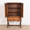 English Jacobean Carved Oak Bookcase or Bar Cabinet by Irwin, Circa 1920s - Image 5