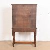 English Jacobean Carved Oak Bookcase or Bar Cabinet by Irwin, Circa 1920s - Image 11