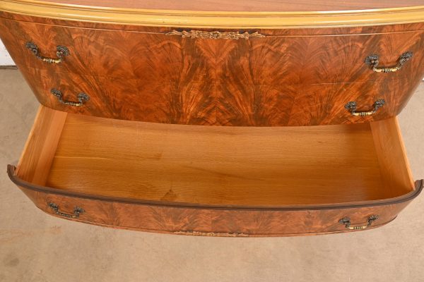Romweber French Provincial Louis XV Flame Mahogany and Parcel Painted Dresser, Circa 1920s - Image 7